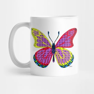 bullet with butterfly wings ecopop mandala zentangle mexican pattern art Mug